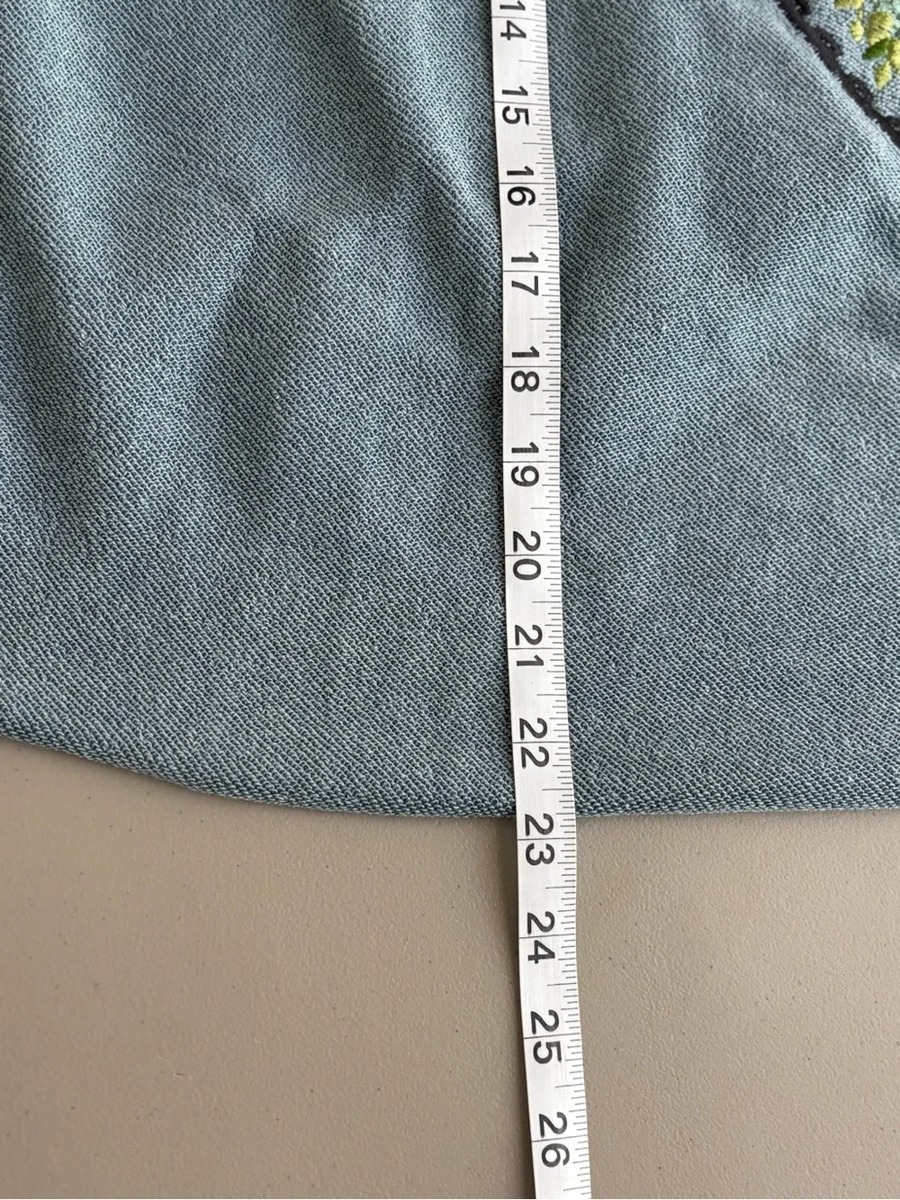 POL Peace boutique Blue Patchwork Embroidered V-Neck open Back slouchy top Sm - Picture 11 of 11